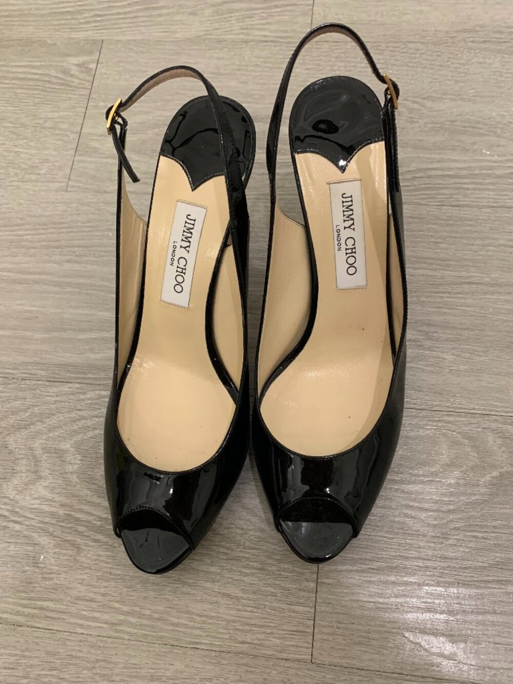 Jimmy Choo Nova Slingback Peep-Toe Platform Pumps